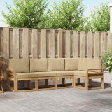 vidaXL Set de canapele de exterior cu pernă 5 pcs Alb și Bej 3387632