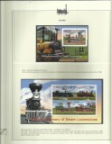 GUYANA 2004 TRANSPORT TRENURI LOCOMOTIVE PE FILA DE ALBUM MNH