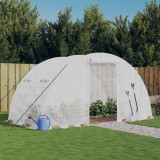 Seră cu cadru din oțel, alb, 8 m&sup2;, 4x2x2 m