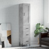 Dulap &icirc;nalt, gri beton, 34,5x34x180 cm, lemn prelucrat