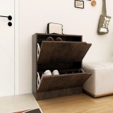 Cumpara ieftin Pantofar cu 2 uși, stejar afumat, 59x24x74 cm, lemn prelucrat