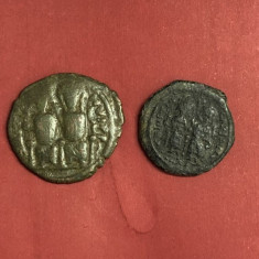 Justin II ?i Sophia (565-578) - Follis + 1/2 follis foto