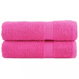 vidaXL Prosoape de duș premium SOLUND 2 buc. roz 70x140 cm 600 gsm