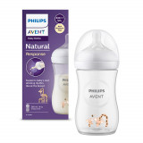 Biberon pentru +1 luna model girafa Natural Response SCY903/66, 260ml, Philips Avent