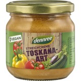 Pate vegetal Dennree Toskana BIO - 180g, cu rosii, ardei si condimente italiene, vegan, fin si savuros