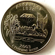 AMERICA QUARTER 1/4 DOLLAR 2003 LITERA D.(Diamant -bijuter de stat-Arkansas)