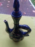 Ceainic din portelan cobalt, motiv cu dragon anii 80