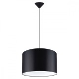 Lampa Suspendată Nova Negru Țesătură/Pvc 1 Bec Oval Minimalist De Interior
