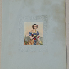 Portret de femeie litografie sec 19