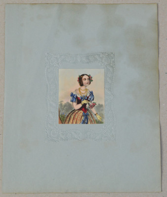 Portret de femeie litografie sec 19 foto