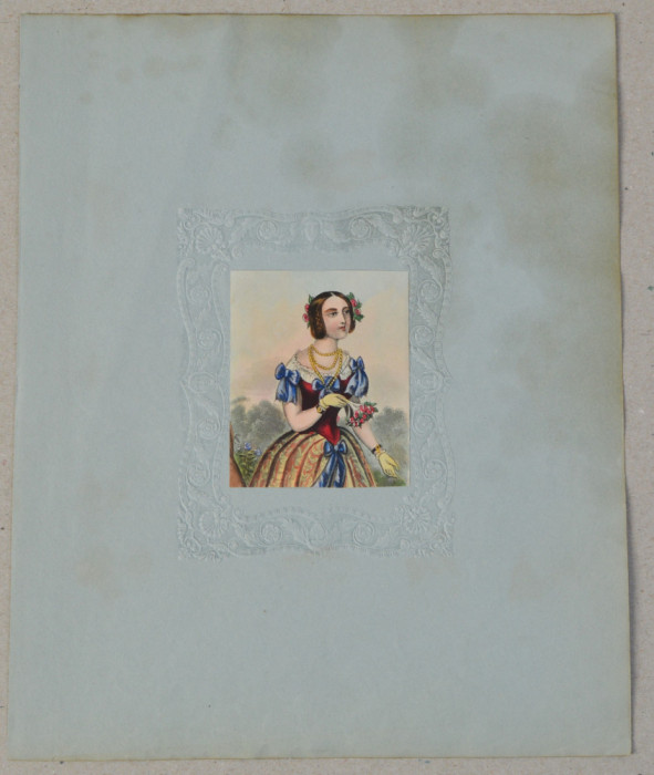Portret de femeie litografie sec 19