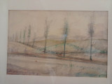 Desen Peisaj Alma Redlinger, foarte fin, creioane colorate, Peisaje, Pastel, Realism