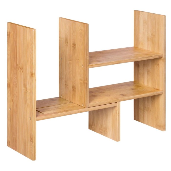 SONGMICS Organizator modular cu 3 forme de depozitare reglabile, din bambus, 65x15x40 cm, maro Household NewTrend