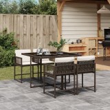VidaXL Set mobilier de grădină, 5 piese, cu perne, maro, poliratan