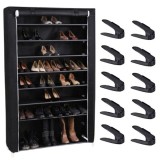 Organizator pentru Pantofi cu 9 Rafturi, Material Textil si 20 Suporti pentru Incaltamine Reglabili in 3 Pozitii