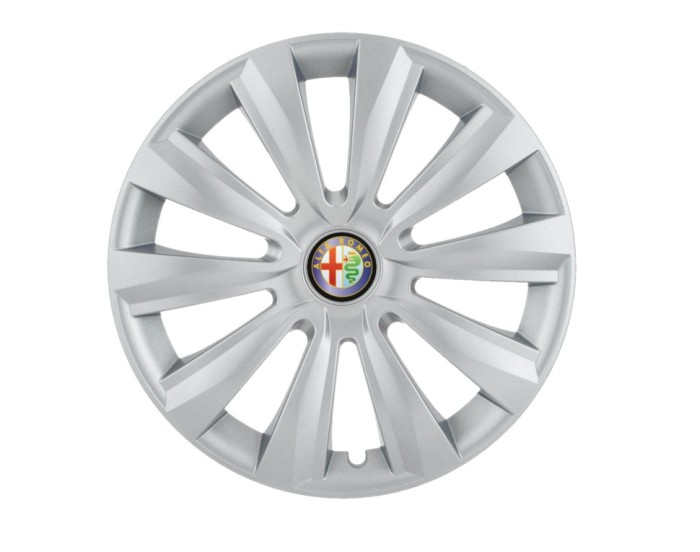 Set 4 capace roti Delta cromat R15 pentru gama auto Alfa Romeo