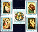 Ajman 1968 - Picturi, Madonna Paintings, serie nedantelata neuzata