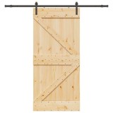VidaXL Ușă glisantă cu set feronerie, 90x210 cm, lemn masiv de pin