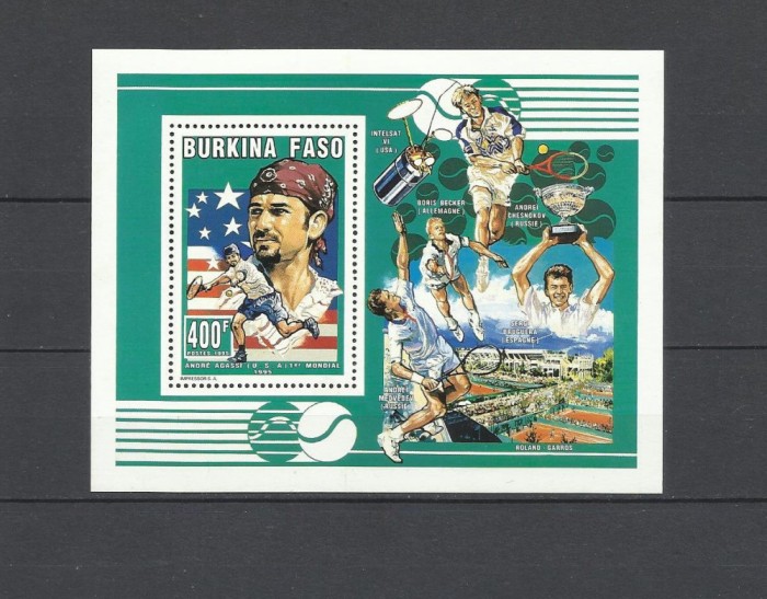 BURKINA FASO 1995 SPORT TENIS AGASSI