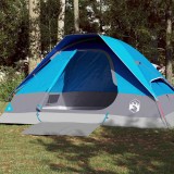 VidaXL Cort de camping cupolă pentru 4 persoane, albastru, impermeabil