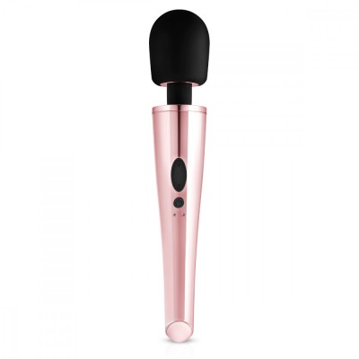 Vibrator Masaj Rosy Gold, 10 Moduri Vibratii, USB, 30 cm foto