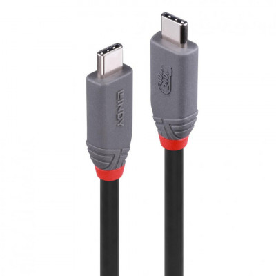 Cablu Lindy 0.8m USB4 Type C 40Gbps Anth foto