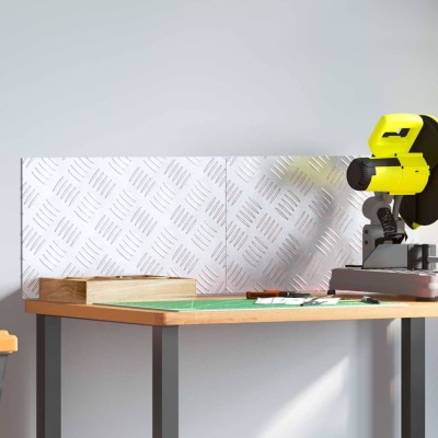 vidaXL Plăci cu tablouri 2 pcs Argintiu 50 x 30 cm Aluminiu foto