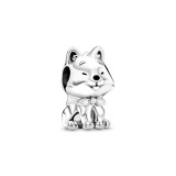 Cumpara ieftin Charm/talisman argint 925, JW1152, model pisica, placat cu rodiu, DELIS