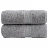 Cumpara ieftin Prosoape de baie premium, SOLUND, 2 buc., gri, 30 x 30 cm, 600 g/m&sup2;