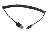 CABLU alimentare si date GEMBIRD, pt. smartphone, USB 2.0 (T) la Micro-USB 2.0 (T), 1.8m, spiralat, conectori auriti, negru, &quot;CC-mUSB2C-AMBM-6&quot; (timbr