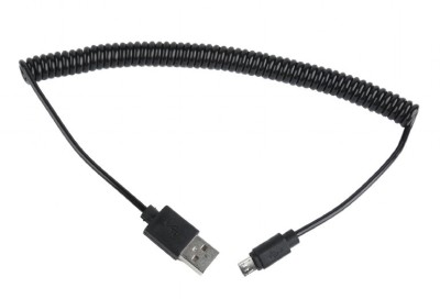 CABLU alimentare si date GEMBIRD, pt. smartphone, USB 2.0 (T) la Micro-USB 2.0 (T), 1.8m, spiralat, conectori auriti, negru, &amp;quot;CC-mUSB2C-AMBM-6&amp;quot; (timbr foto