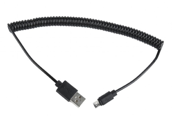 CABLU alimentare si date GEMBIRD, pt. smartphone, USB 2.0 (T) la Micro-USB 2.0 (T), 1.8m, spiralat, conectori auriti, negru, &quot;CC-mUSB2C-AMBM-6&quot; (timbr