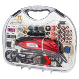 Mini polizor drept Raider 135W cu arbore flexibil si 210 accesorii RD-MG06