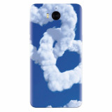 Husa silicon pentru Huawei Y6 2017, Heart Shaped Clouds Blue Sky
