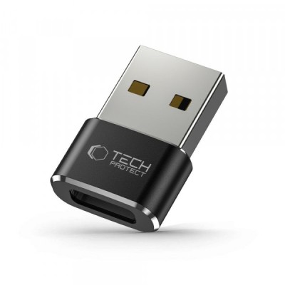 Adaptor Date si Incarcare USB-C - USB-A Tech-Protect Ultraboost, Negru foto
