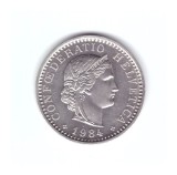 Mondea Elvetia 20 rappen 1984, stare buna, curata