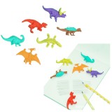 Set 6 radiere dinozauri, multicolor, 15.5 x 11.5 x 2.5 cm, Lean 21537
