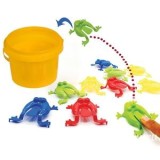 Joc de societate cu broscuțe săltărețe și găleată, Multicolor, Plastic, CMCLASS