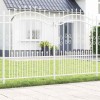VidaXL Gard de Grădină Alb 190 cm Oțel vopsit &icirc;n pulbere 42003976