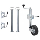 vidaXL Roată manevră remorcă 60 mm 2 tub susținere/3 cleme despicate