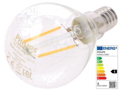 Lampă LED E14 Alb Cald 2W 2700K foto