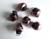 Lot 6 globuri de sticla groasa, vechi vintage, culoare mov, 5cm