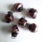 Lot 6 globuri de sticla groasa, vechi vintage, culoare mov, 5cm