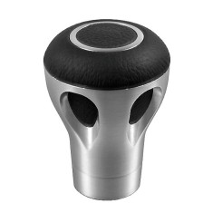 Nuca schimbator viteze, Lampa, Piele ecologica/Aluminiu, 15 mm/31 mm, Argintiu/Negru