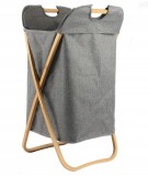 Cos de depozitare rufe pliabil din bambus, 40x38x70cm