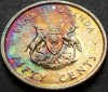 Moneda exotica 50 CENTI - UGANDA, anul 1976 * cod 4680 = UNC PATINA CURCUBEU, Africa, Cupru-Nichel