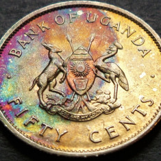 Moneda exotica 50 CENTI - UGANDA, anul 1976 * cod 4680 = UNC PATINA CURCUBEU