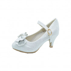 Pantofi eleganti cu toc pentru fetite MRS M12821A, Argintiu foto