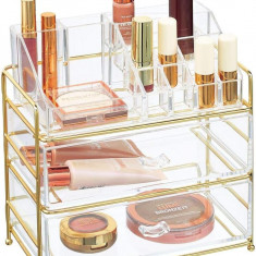 Semn Plastic Cosmetic Storage Organizer Stație cu 2 sertare și 16 divizate