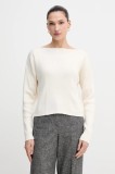 Sisley pulover din amestec de l&acirc;nă culoarea bej, 1KHTL106J